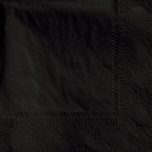 Hoffmaster 9.5" X 9.5" Black Beverage Napkin 2-Ply 1/4 Fold Regal Emboss 4 / 250 cs