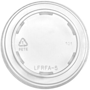 Graphic Packaging Clear PETE Flat Cold Lid For 5 oz Food Containers 10 / 100 cs