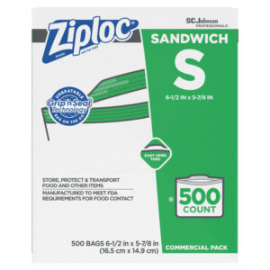 SC Johnson Ziploc Sandwich Bags 6.5" x 5.88" 500 / cs