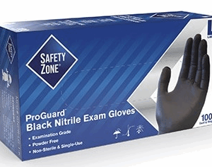 Hospeco Nitrile Exam Gloves Powder Free Heavy Weight , Black , 2X-Large 10 / 100 cs