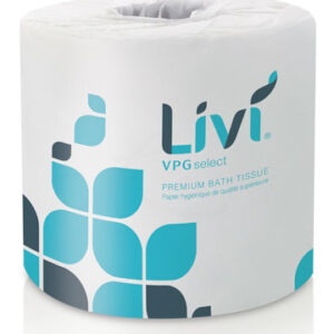 Solaris Livi VPG Select Bath Tissue White 2-Ply 4.5" X 4" 500 Sheets 80 / cs