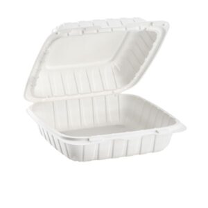 Royalty Eco White 8x8 1 Compartment MFPP Hinged Container