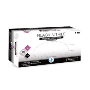 Royalty Premier Black 4mil Exam Powder Free Gloves