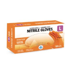 Royalty Premier Orange 8mil Diamond Textured Powder Free Gloves